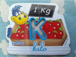 Magnet Aimant De Frigo GERVAIS ALPHABET POCHOIR K DE KILO - Letters & Digits