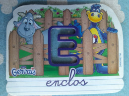 Magnet Aimant De Frigo GERVAIS ALPHABET POCHOIR E DE ENCLOS - Letters & Digits