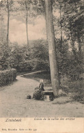 [-5%] BELGIQUE - Linkebeek - Entrée De La Vallée Des Artistes - Nels - Une Femme Médite - Carte Postale Ancienne - Linkebeek