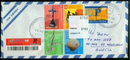Br Argentina, Rosario 2001 Registered Airmail Cover > Sweden #bel-1146 - Covers & Documents