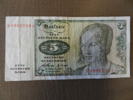 BRD  Deutsche Bundesbank  5 DM  1960 Banknote     ( L -11 - 5 Deutsche Mark