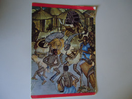 ZAMBIA  POSTCARDS  PAINTINGS MURAL BY RANFORD SILILO 1972 - Sambia