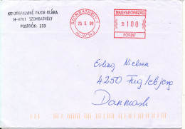 Hungary Cover With Red Meter Cancel Szombathely 29-3-2002 Sent To Denmark - Briefe U. Dokumente