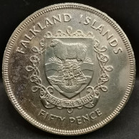 50 PENCE 1977 25 ANS COURONNEMENT ELIZABETH II FALKLAND / ILES MALOUINES / CUPRONICKEL - Falkland