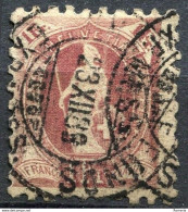 Suisse - 1900 - Yt 85 - Helvetia Debout - Oblitéré - Horizontal Bas Centre, Dents Rognées - Gebraucht