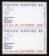 PHILEX NANTES 89 (Ile Beaulieu) > 2 PORTES TIMBRES Sur BICENTENAIRE DE LA REVOLUTION FRANCAISE. - Unused Stamps