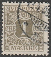 Dänemark: 1907, Verrechnungsmarke: Mi. Nr. 1, 1 Ø. Marken Zur Verrechnung Von Zeitungsgebühren.    Gestpl./used - Fiscali