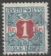Dänemark: 1907, Verrechnungsmarke: Mi. Nr. 8, 1 Kr. Marken Zur Verrechnung Von Zeitungsgebühren.    Gestpl./used - Fiscali