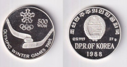 500 Won Silber Münze Korea Olympiade Calgary 1988 PP (167491) - Corea Del Nord