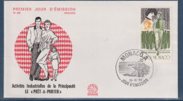 Delcampe - Astivité Industrielle De La Principauté Monaco 20.10.88 Enveloppe 1er Jour N°1661 "Prêt à Porter" Bettina Et La Squadra - FDC