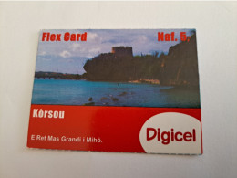 CURACAO  DIGICEL FLEX CARD  NAF 5,-  COASTAL VIEUW    DATE 15/12/2013   VERY FINE USED CARD        ** 17745** - Antillas (Nerlandesas)