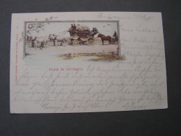 Delcampe - Ch Karte Post Kutsche , Pontresina 1898 - Saint-Maurice