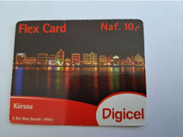 CURACAO  DIGICEL FLEX CARD  NAF 10,-  CITY VIEUW    DATE 28/02/2013   VERY FINE USED CARD        ** 17747** - Antillas (Nerlandesas)