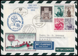 1956,20.2 ÖSTERREICH BALLONPOST FDC GA SALZBURG BASEL ERSTTAG - PRO JOVENTUTE - BALLOON POST - Ballonpost