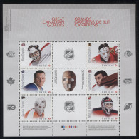 Delcampe - Canada - 2015 Ice Hockey Goalkeepers Block MNH__(THB-5085) - Blocks & Kleinbögen