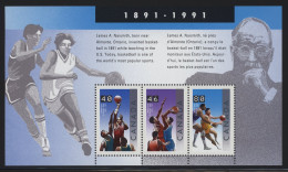 Delcampe - Canada - 1991 100 Years Of Basketbal Block MNH__(FIL-1465) - Blocks & Kleinbögen