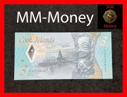 COOK 3 $  2021  P. 11  *ZA Replacement - Fancy Serial  22 96 22*   **polymer**   UNC - Cook Islands