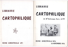 12 Revues Bimestrielles De La LIBRAIRIE CARTOPHILIQUE PARIS - N° 1-2-3-4-*5 Et 6*-7-8-9-10-*11 Et 12*-16-*17 Et 18* - Francese