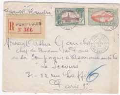 Delcampe - Guadeloupe - Lettre Recommandée 1939 Port-Louis Pour Paris Via Paquebot Flandre - Covers & Documents