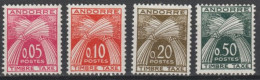 Delcampe - 1961 - ANDORRE - SERIE COMPLETE TAXE YVERT N°42/45 * MLH - COTE = 70 EUR - Unused Stamps