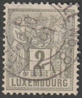 Luxemburg: 1892/89, Mi. Nr. 46 D, Freimarke:  2 C. Allegorische Zeichnung.  Gestpl./used - 1882 Allégorie
