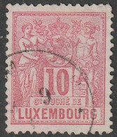 Luxemburg: 1892/89, Mi. Nr. 49 B, Freimarke:  10 C. Allegorische Zeichnung.  Gestpl./used - 1882 Allégorie