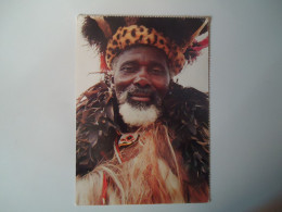 SWAZILAND POSTCARDS SWAZI WARRIOR DRESSED FOR THE NCWALA FESTIVAL - Swaziland