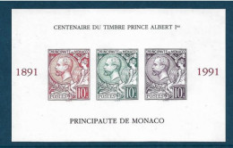 Monaco Bloc Gommé N°53a** Des Timbres N°1783/84/85 Prince Albert 1°. Cote 205€ - Errors And Oddities