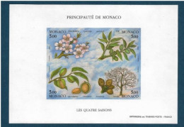 Monaco. Bloc Feuillet N°60a** Non Dentelé ( Amandier ) Cote 190€ - Errors And Oddities