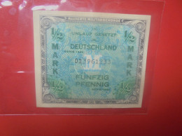 OCCUPATION ALLIEE 1/2 MARK 1944 "9 Chiffres" Circuler (B.33) - 1/2 Mark