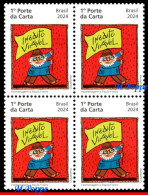 Ref. BR-V2024-08-Q BRAZIL 2024 TRIBUTE TO PAULO FREIRE, PHILOSOPHER, EDUCATOR, BLOCK MNH, FAMOUS PEOPLE 4V - Neufs