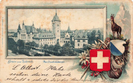 [-5%] SUISSE - Zürich - Gruss Aus Zürich - Das Laudesmuseum - Bannière En Relief - Carte Postale Ancienne - Zürich