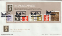 Great Britain FDC 2017 The Machin Definitive Golden Anniversary Celebration Souvenir Sheet. Postal Weight Approx 90 Gram - 2011-2020 Decimal Issues