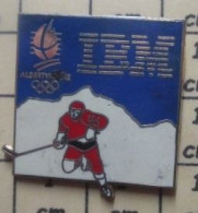 1515 Pin's Pins / Beau Et Rare : INFORMATIQUE / IBM HOCKEY SUR GLACE JEUX OLYMPIQUES ALBERTVILLE 1992 - Informatica