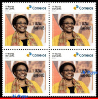 Ref. BR-V2024-68-Q BRAZIL 2024 TRIBUTE TO LUIZA BARROS, PROMOTER OF RACIAL EQUALITY, BLOCK MNH, FAMOUS PEOPLE 4V - Neufs