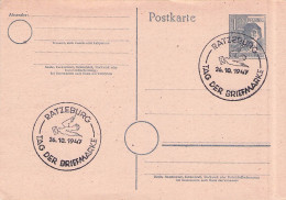 Alliierte Besetzung - Postkarte 26.10.1947 Ratzeburg, Tag Der Briefmarke /A44 - Postwaardestukken