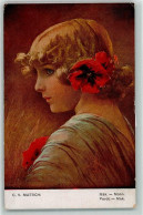 39167333 - Maedchen Mohnblume Im Haar AK - Muttich, C.V.