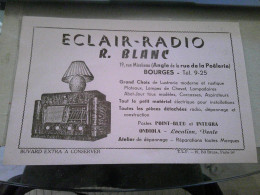BUVARD ECLAIR RADIO TSF R BLANC 19 RUE MIREBEAU BOURGES ONDIOLA - Altri & Non Classificati