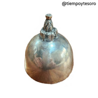 Silver Bell With Floral Ornament Motive On Top. - Campane