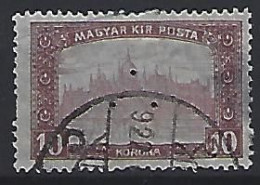 Hungary 1917  Parliament (o) Mi.206 (perfin 3 Holes) - Autres & Non Classés