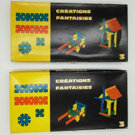 2 Boîtes D'un Ancien JEU De CONSTRUCTION " CREATIONS FANTAISIES N° 3 "  Pièces Multicolores En Plastique - Otros & Sin Clasificación