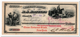 UNITED STATES OF AMERICA,CHECK,BANKKING HOUSE OF R.S.BATTLES,1000 DOLLARS,1913,XF+ - Autres & Non Classés