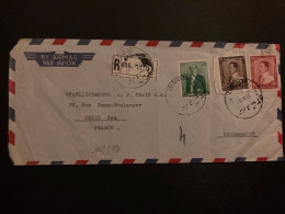 Delcampe - LR ARTHUR MATOSSIAN Par Avion Pour La FRANCE TP 40p + 20p + 5p OBL.31 10 60 BEYROUTH 2 - Libanon