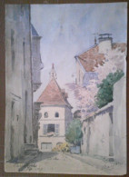 BELLE AQUARELLE DATEE SIGNEE VAUVILLERS MAI 1918 17 / 23 CM HAUTE SAONE H BAYOU? - Acquarelli