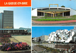 CPSM 94 / LA QUEUE EN BRIE HOTEL DE VILLE / LE RELAIS ST JEAN / AVE DU MARECHAL MORTIER - La Queue En Brie