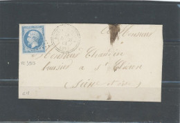 72 BOISSY SOUS SAINT-YON-N°14Bc/ LAC POUR ST CHERON -Obl LOSANGE PC 3923 - 1849-1876: Klassik