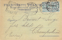 Delcampe - 28671 " FRANCINETTI FRANCESCO-VERCELLI-PANIERAIO E BOTTAIO "-CART. POST. SPED.1918 - Geschäfte