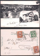 SVIZZERA - 1905 - GRUSS AUS RUTI - PER PERUGIA  - TASSATA IN ARRIVO CON 10 + 5 Cent SEGNATASSE ITALIA - Rüti