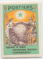 Delcampe - ESPERANTO - "POSTIERS APPRENEZ L'ESPERANTO - VIGNETTE ANCIENNE - ERINNOPHILIE - (4,5x6cm) - Esperanto