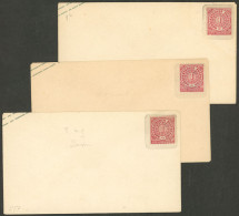 Delcampe - GERMANY: Norddeutscher Postbezirk: Michel U 54A + 56A + 57A, 1863/5 Sachsen Envelopes Of ½, 2 And 3 Ngr. With Stamps Of  - Altri & Non Classificati